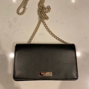 Kate Spade ISABELI black bag w gold chain strap